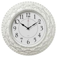Миниатюра: Часы настенные 38см, круг,корпус белый с серебром Классика Рубин