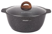 Миниатюра: Кастрюля-жаровня ал. 5л (26см), ст. крышка а/п KUKMARA Granit ultra (original) (3)