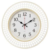 Миниатюра: Часы настенные 30см, круг, корпус белый с золотом Классика Рубин