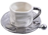 Миниатюра: Набор чайный 2пр 210мл + ложка в под. упаковке фарфор