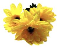 Миниатюра: Цветы искусственные Букет MAXI Циния 3гол.57см желтая B-3-G@