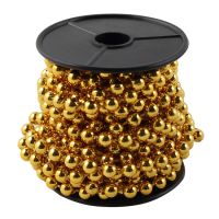 Миниатюра: Бусы елочные 5м Льдинка золото (пластик) d-6мм 253170