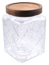 Миниатюра: Банка стекло 750мл с деревянной крышкой