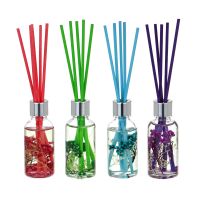 Миниатюра: Аромадиффузор 30мл с декором и с палочками, 4 вида лаванда,лемонграсс,роз.геоцинт,океан LADECOR