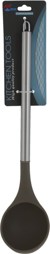 Миниатюра: Ложка разливательная (половник) силикон 34см, нерж. ручка