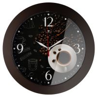 Миниатюра: Часы настенные 31см, круг,  корпус тёмно-коричневый Кофе, Рубин