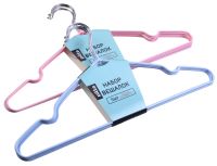 Миниатюра: Вешалка-плечики мет. 40см, НАБОР 5шт, силикон покрытие, цвет микс