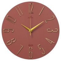Миниатюра: Часы настенные 30см, круг, корпус розовый+золото Классика Рубин