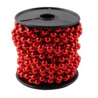 Миниатюра: Бусы елочные 5м Льдинка красный (пластик) d-6мм 253171