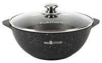 Миниатюра: Казан ал. 3,5л (28см), ст. крышка а/п индукция KUKMARA Marble Induction темный мрамор (4)