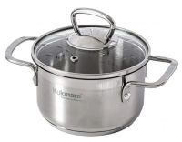 Миниатюра: Кастрюля нерж. 1л (14см), ст. крышка, нерж. ручки индукция Kukmara ORION (4)