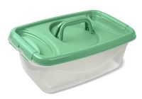 Миниатюра: Контейнер пласт. 16л (472*312*186мм), для пищевых продуктов пласт. ручки Чезаре цвет мятный