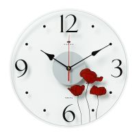 Миниатюра: Часы настенные 34см, прозрачные, открытая стрелка Маки