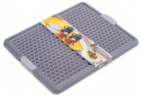 Миниатюра: Сушилка для посуды пласт. 436*350*20мм, крупные ячейки, съемная решетка GONDOL серая (12)