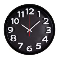 Миниатюра: Часы настенные 32см, круг, корпус чёрный, 3d, Рубин