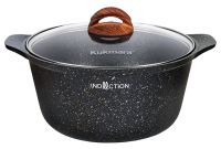 Миниатюра: Кастрюля ал. 4л (24см), ст. крышка а/п индукция KUKMARA Granit Ultra Induction (Original)