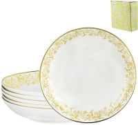 Миниатюра: Набор тарелок 6шт 24,5см суповые DAMASK в под. упаковке фарфор
