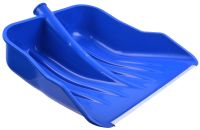 Миниатюра: Лопата для снега пласт. 460*440мм, под черенок d40мм, мет. кромка, синяя (6)@