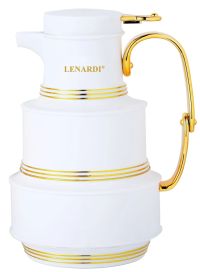 Миниатюра: Термос пласт. 1л, ст. колба, под. упаковка, бело-золотой