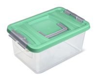 Миниатюра: Контейнер пласт. 8л (348*232*165мм), для пищевых продуктов пласт. ручка цвет мятный (7)