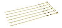Миниатюра: Набор шампуров нерж. 6шт (600*10*1,5мм), плоские под золото, на блистере
