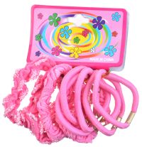 Миниатюра: Резинка для волос розовое ассорти набор 9шт@