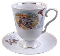 Миниатюра: Набор чайный 2пр 600мл Охотничьи собаки Классический фарфор