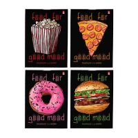 Миниатюра: Блокнот А7 40л. АЛЬТ Food in black клетка,на скобе,асс.