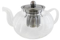 Миниатюра: Чайник заварочный стекло 800л Волна мет. сито