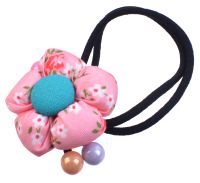 Миниатюра: Резинка для волос Узелок с бусинами Цветок выпуклый 1шт @
