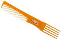 Миниатюра: Расческа пласт. 18,5см 2-х стор. с вилкой д/укладки плоская 447 Nice