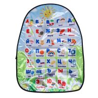 Миниатюра: Защита спинки сидения авто от детских ножек полиэстер 66*45см, накидка 1шт на резинке Алфавит
