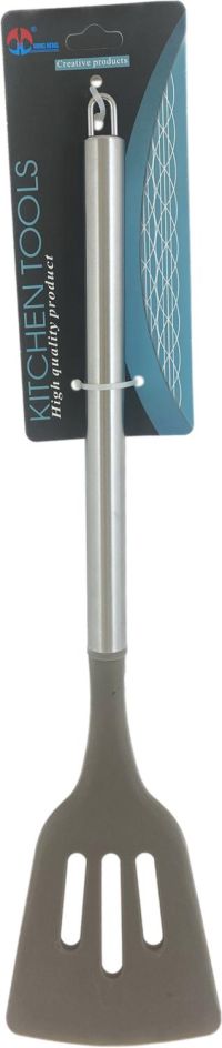 Миниатюра: Лопатка кулинарная силикон 34см, с прорезями, нерж. ручка