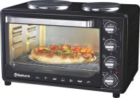 Миниатюра: Духовка эл. 35л 3200Вт,2 конфорки, таймер, черная, SAKURA