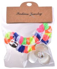 Миниатюра: Резинка для волос Радужная + цветок 1шт@