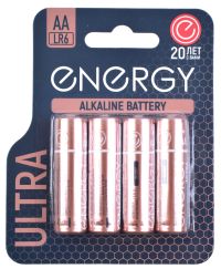 Миниатюра: Батарейка Energy Ultra LR6/4B щелочная блистер 4шт