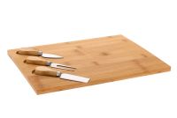 Миниатюра: Набор для нарезки сыра 4пр (доска 33*25см+нож+вилка+лопатка)