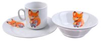Миниатюра: Набор посуды 3пр детский Кроха Лисичка (360мл, 200мл, 17,5см) (10)