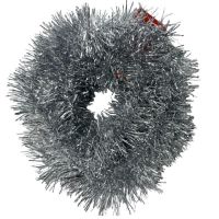 Миниатюра: Мишура 2м пушистая тонкая Серебро@