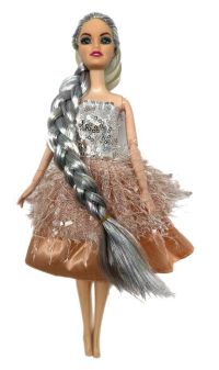 Миниатюра: Кукла шарнир.руки платье пайетки.бахрома 32*10см коробка Y018A14