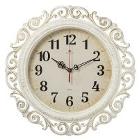 Миниатюра: Часы настенные 40,5см, круг,ажурные, корпус белый с золотом Классика