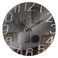 Миниатюра: Часы настенные стекло 39см, зеркало, матовое покрытие, открытая стрелка Цифры Рубин