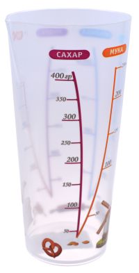 Миниатюра: Кружка мерная (стакан) пласт. 0,5л, прозрачный (80)@