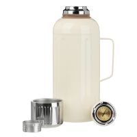 Миниатюра: Термос нерж. 1,5л, крышка-чашка, пробка с термометром, нерж.сито, нерж.ручка SATOSHI Круиз беж