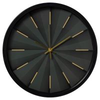 Миниатюра: Часы настенные 30см, круг, корпус черный Фактура, Рубин
