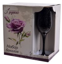 Миниатюра: Набор бокалов 6шт 200мл Стелла черный, золото, стекло (4)