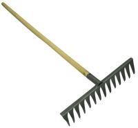 Миниатюра: Грабли витые сталь 14-ти зубые, порошковая окраска, дер.черенок@