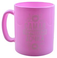 Миниатюра: Кружка 300мл стекло Дочка бело-розовая (24)