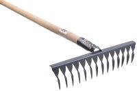 Миниатюра: Грабли витые сталь 14-ти зубые, узкий шаг, порошковая окраска, дер.черенок @