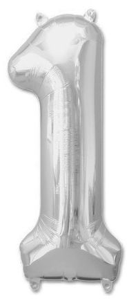 Миниатюра: Шар воздушный фольгированные цифра 1 серебро